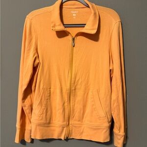 Hanes Women's Bright Orange Zip-Up Bomber Jacket